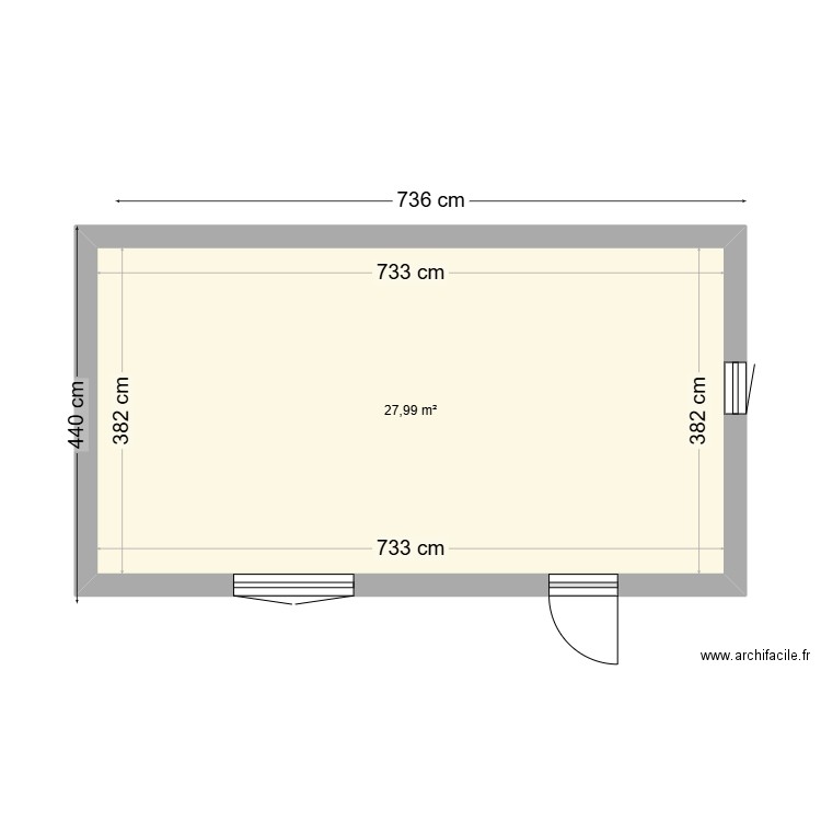 Brétignolles 1. Plan de 1 pièce et 27 m2