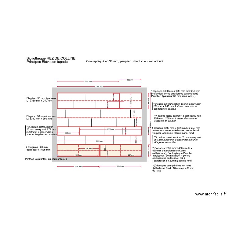 Construction Bibliotheque REZ DE COLLINE. Plan de 0 pièce et 0 m2