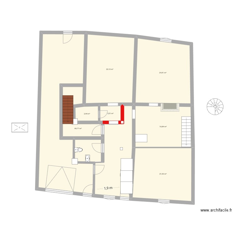atti RDC SDB 2020 a l echel 2025 avril modif. Plan de 9 pièces et 577 m2