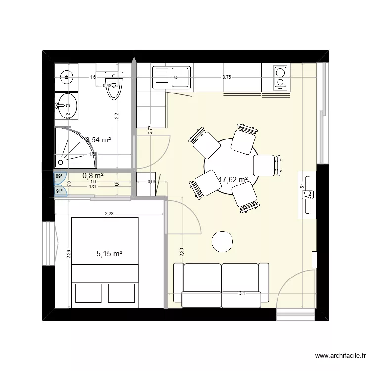 GRUISSAN V2. Plan de 4 et 27 m² GRUISSAN V2. Plan de 4 et 27 m²