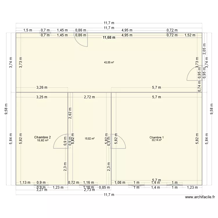 BENOIT. Plan de 4  et 111 m²