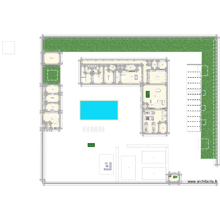plein pied_2. Plan de 31 pièces et 649 m2