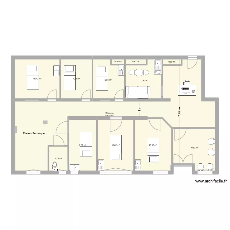 Cabinet Saint di&eacute; V3. Plan de 13  et 120 m²