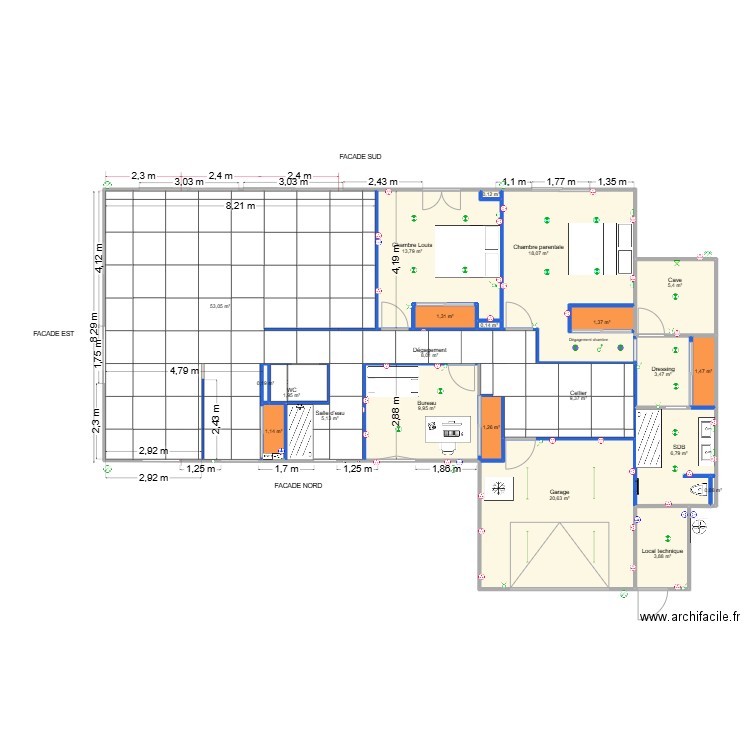 grenay poulieu carrelage 100 x 100. Plan de 22 pièces et 167 m2