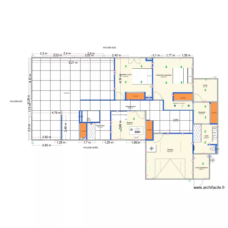 grenay poulieu carrelage 100 x 100. Plan de 