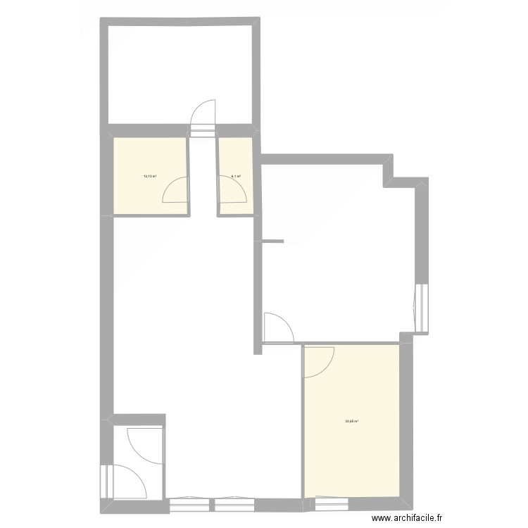 Appartement 1.1. Plan de 3 pièces et 53 m2