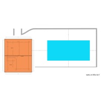 Pool house - plain pied - chambre arrière avec toiture