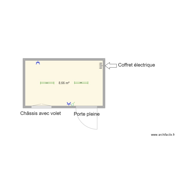 Plan pour DEBERGHES fils, 4m245. Plan de 1 pièce et 9 m2