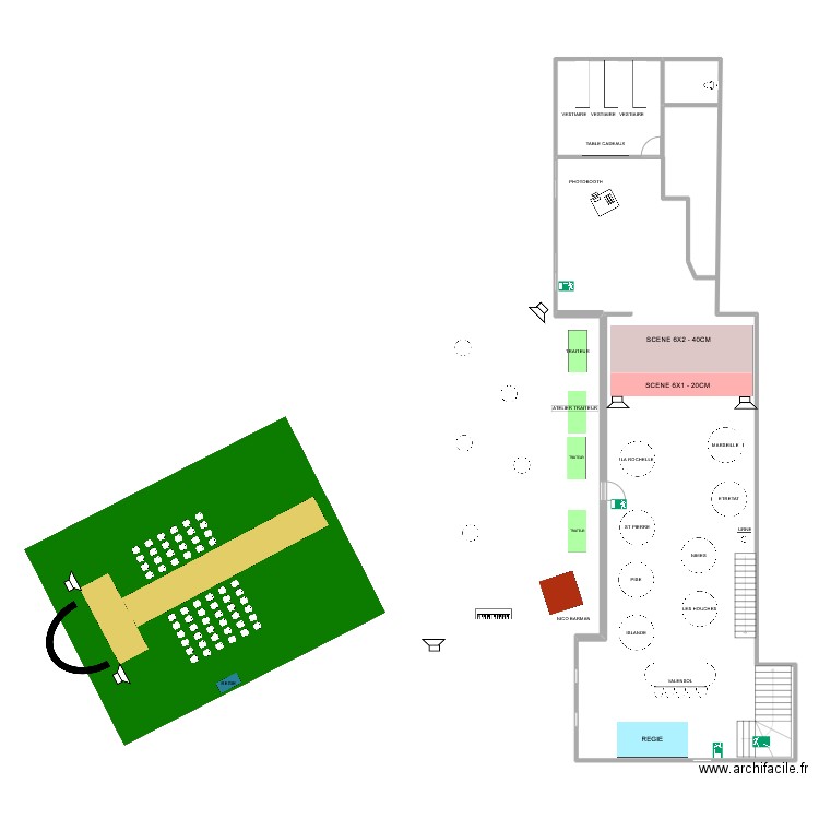 bastide mery. Plan de 2 pièces et 200 m2