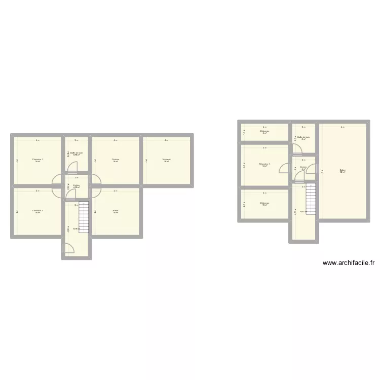 Plan B. Plan de 15  et 180 m²