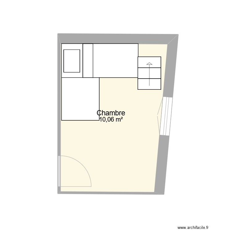 chambre Maringes. Plan de 1 pièce et 10 m2