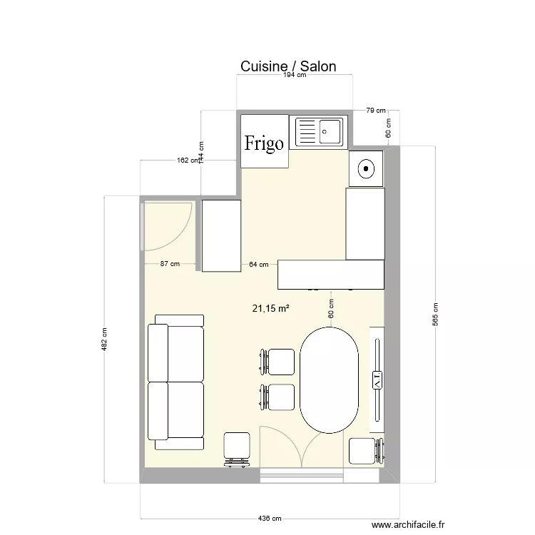 Cuisine Salon - tempo. Plan de 