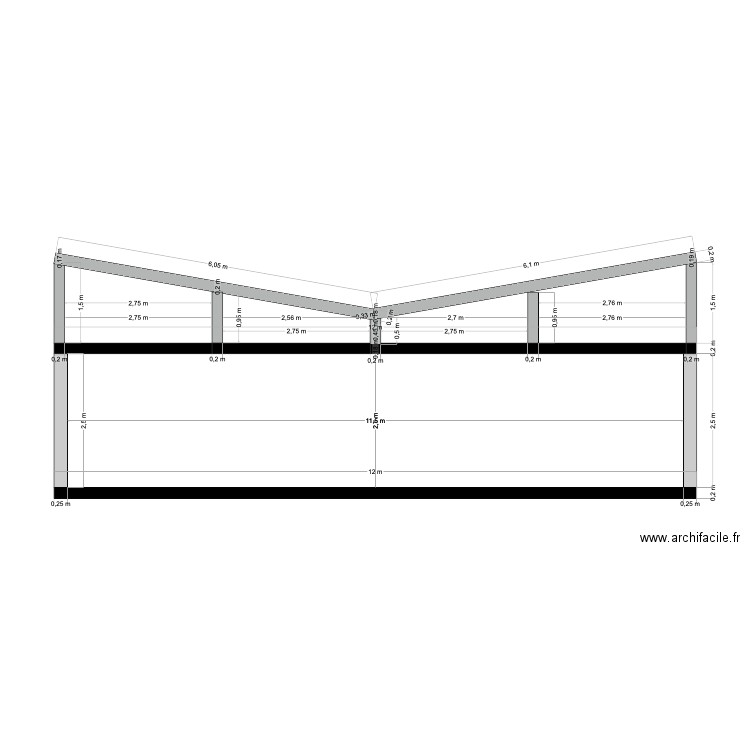 coupe2. Plan de 0 pièce et 0 m2