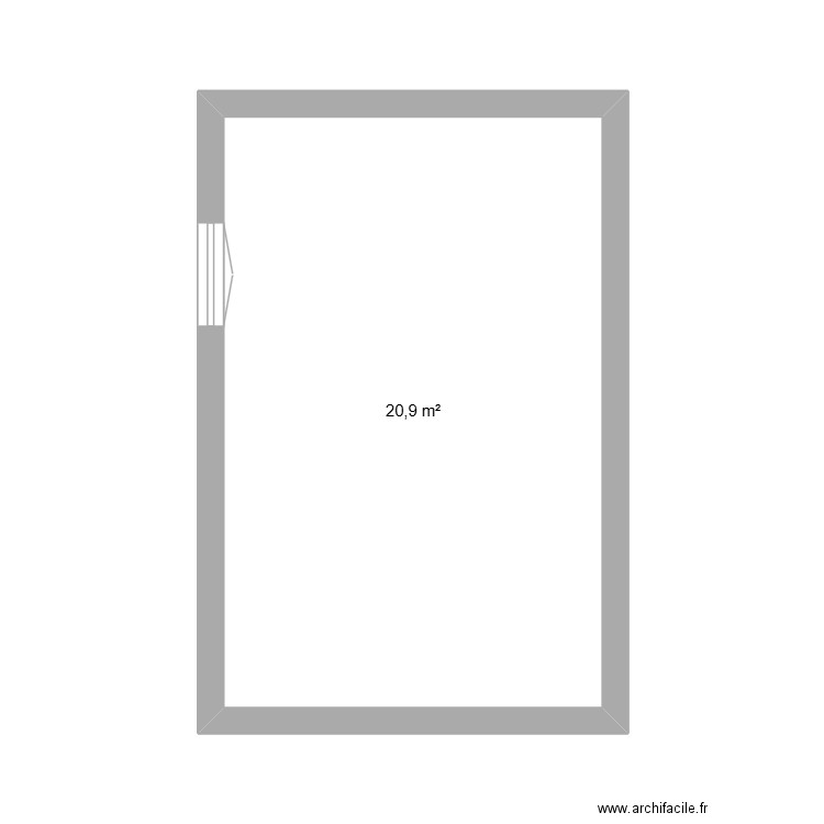 séjour. Plan de 1 pièce et 21 m2