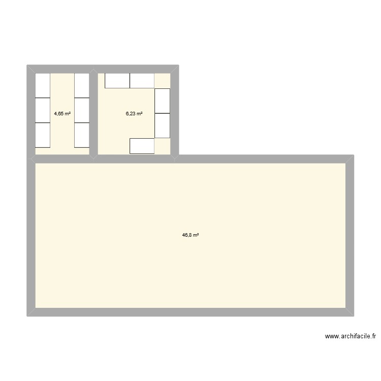CDB2. Plan de 3 pièces et 58 m2