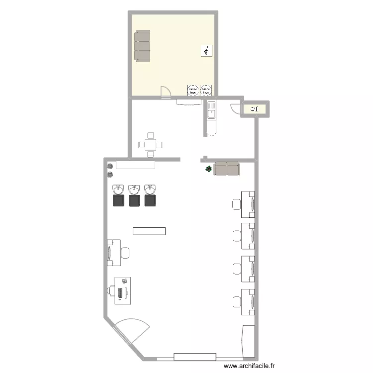 Plan du salon. Plan de 2 Pièces et 46 m² Plan du salon. Plan de 2 Pièces et 46 m²