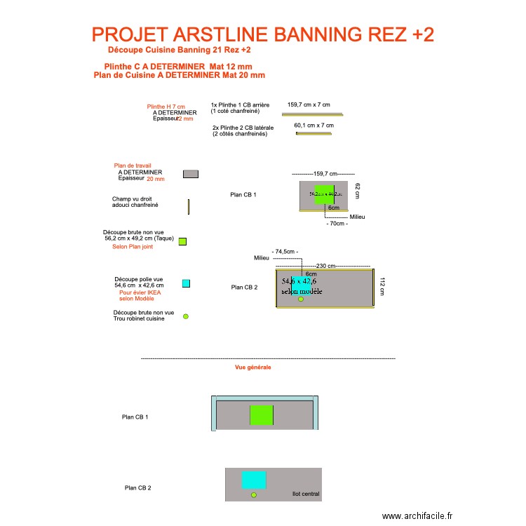 Projet Cuisine Rez +2 Banning 21. Plan de 0 pièce et 0 m2