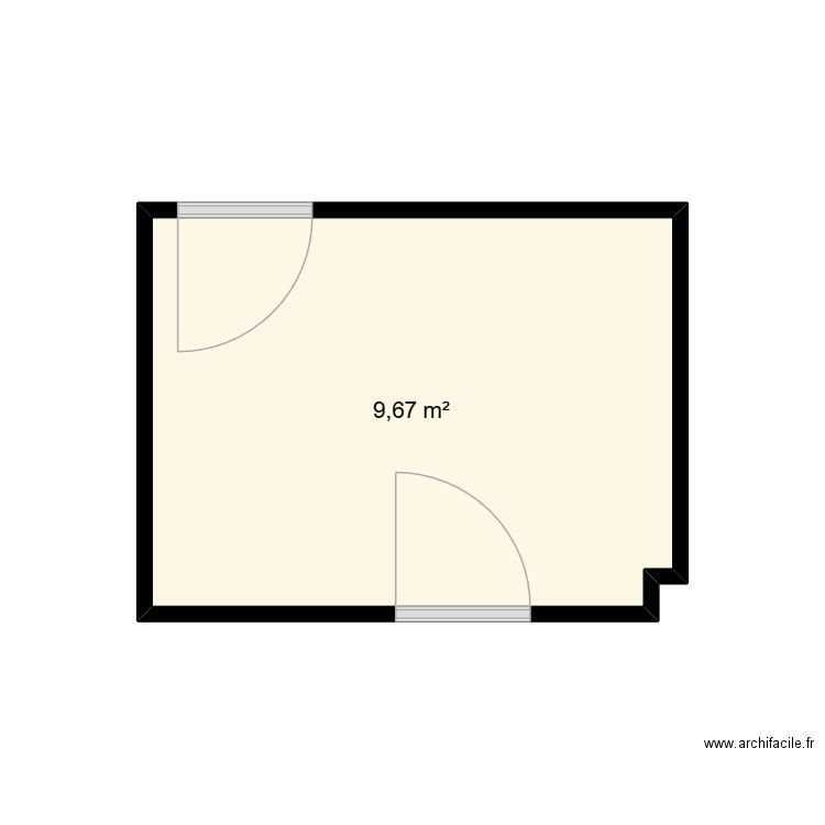 buanderie daudet. Plan de 1 pièce et 10 m2