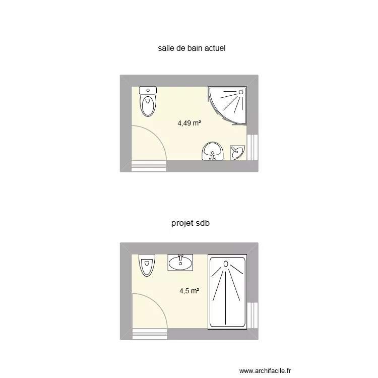 LAROQUE Raymond sdb. Plan de 2  et 9 m²