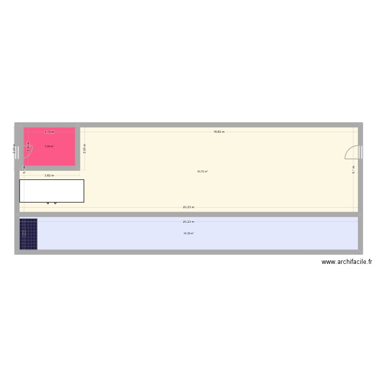 JARDIN. Plan de 3 pièces et 141 m2