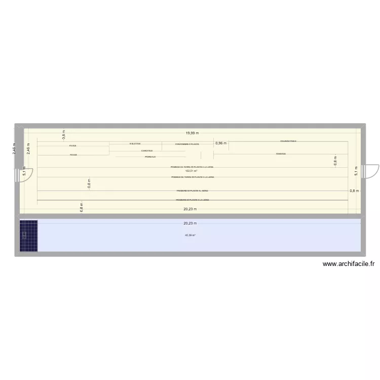 JARDIN. Plan de 2 et 143 m² JARDIN. Plan de 2 et 143 m²