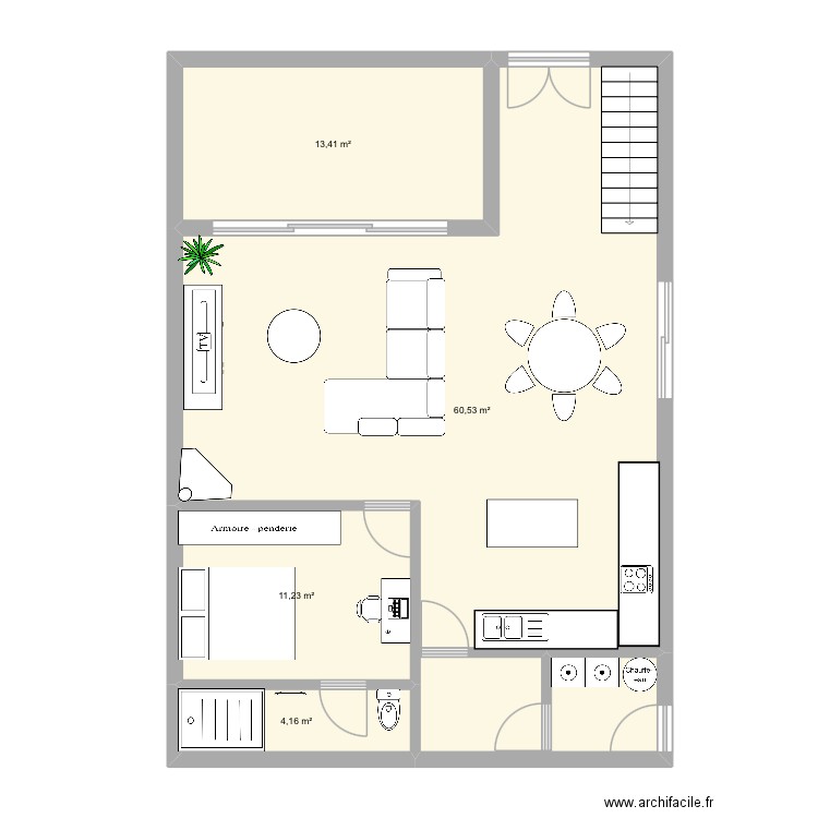 TOJO 1. Plan de 4 pièces et 89 m2