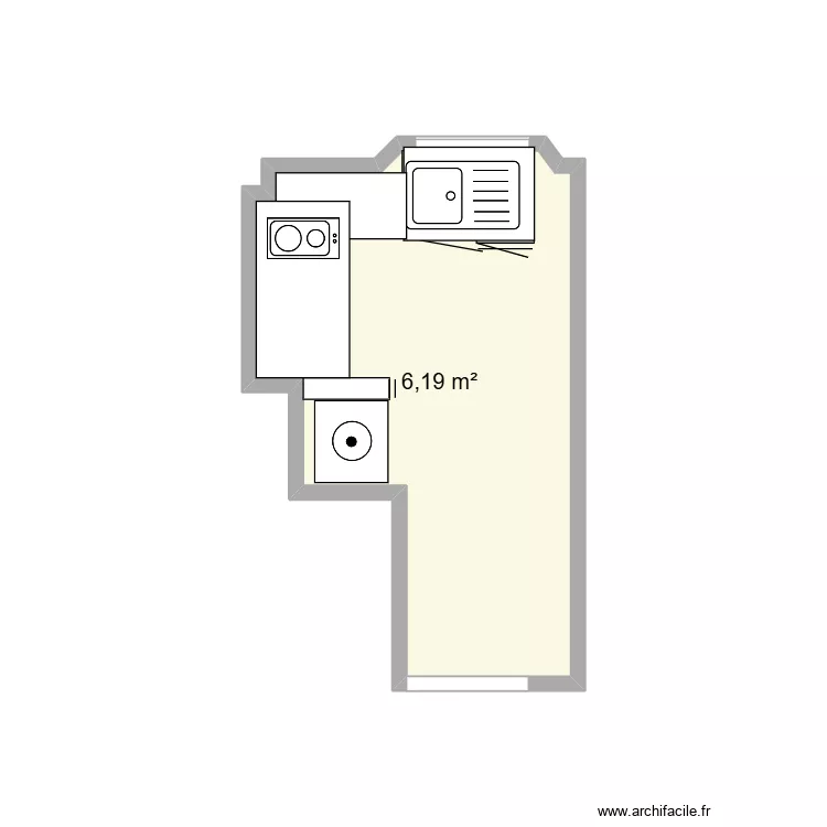 Paul Bert R3 Cuisine. Plan de 1 et 6 m² Paul Bert R3 Cuisine. Plan de 1 et 6 m²