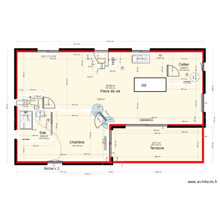 SCI CALA - PLANS CELLULE ETAGE - N°3 - SS MEUBLES. Plan de 9 pièces et 151 m2