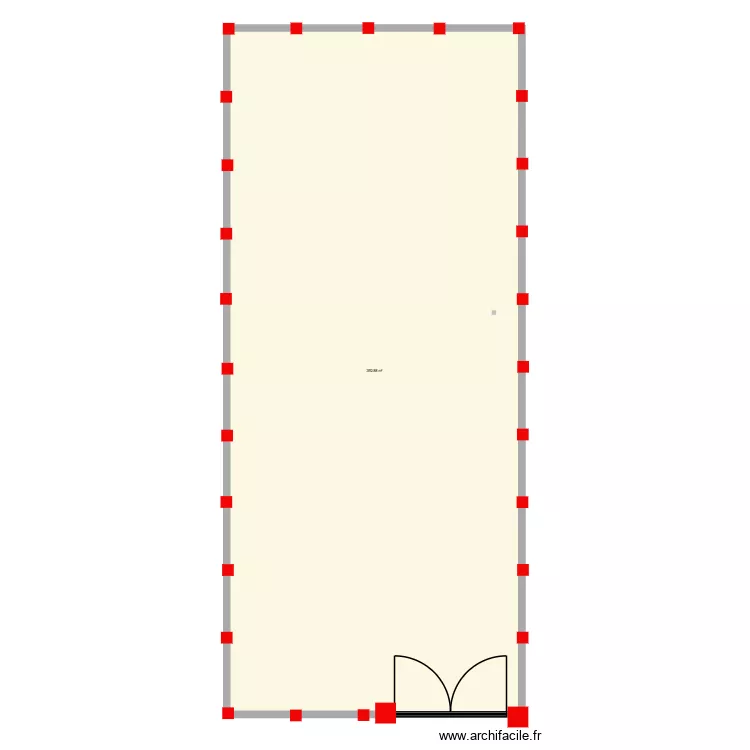 mur. Plan de 1 pièce et 393 m²
