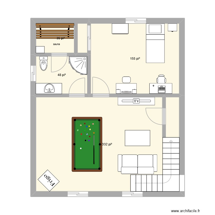 FG-37C. Plan de 4 pièces et 53 m2