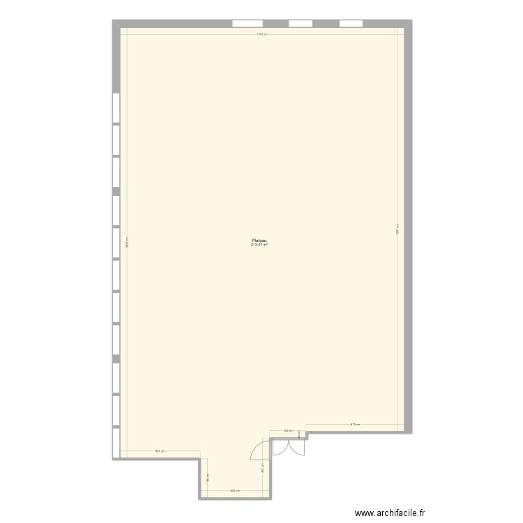 Plateau bureau EDL. Plan de 1 pièce et 214 m2