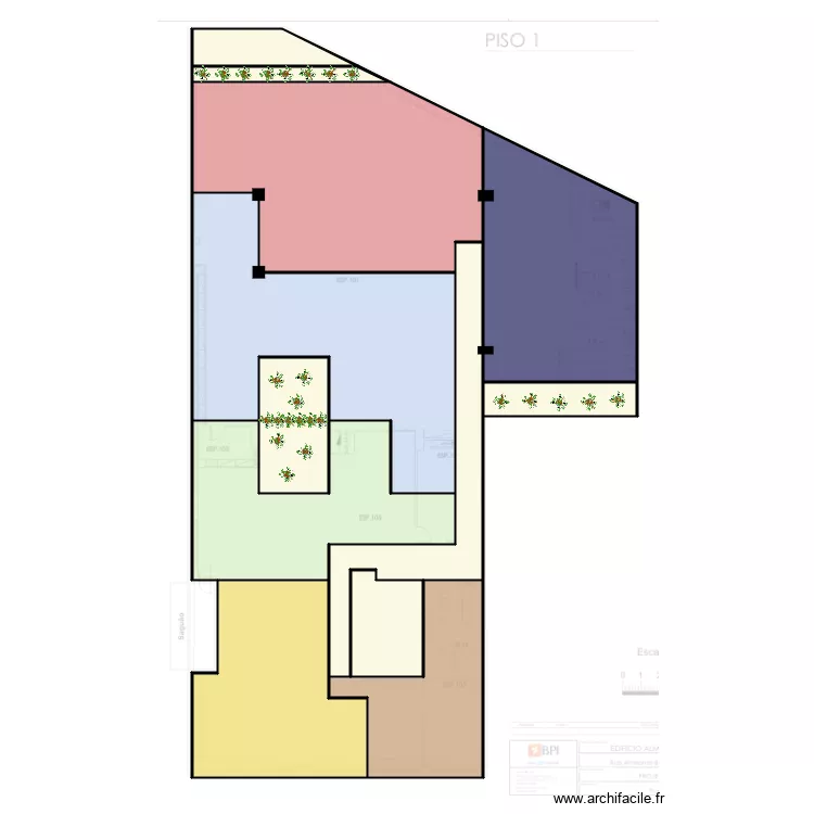 Almirante Barroso 32 - piso 1 v1. Plan de 12 pièces et 707 m²
