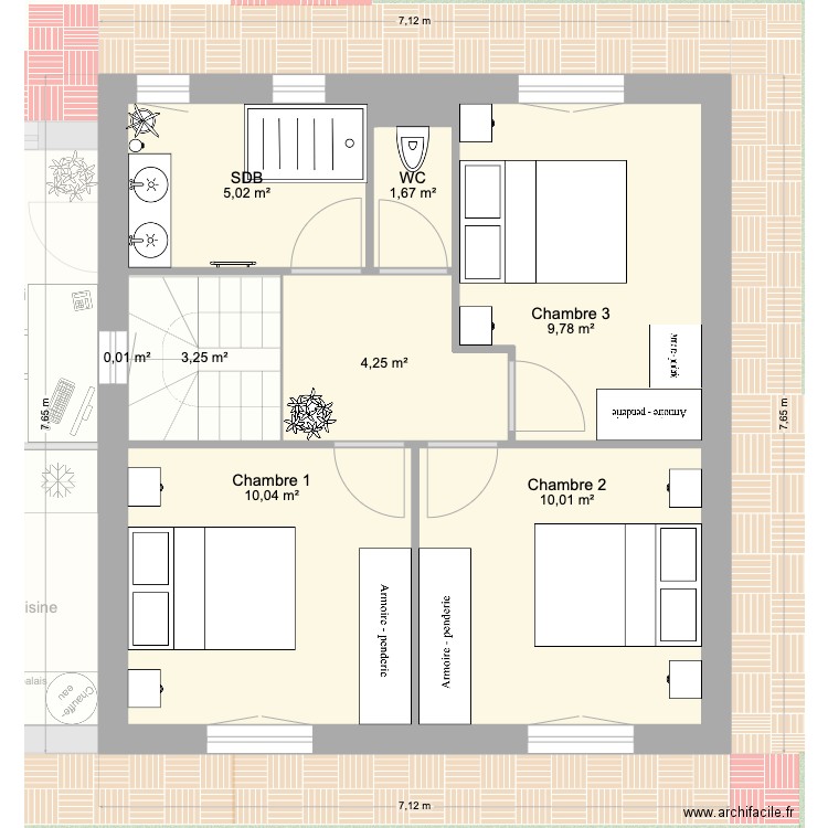 Maison modifiée étage anticipation. Plan de 14 pièces et 522 m2