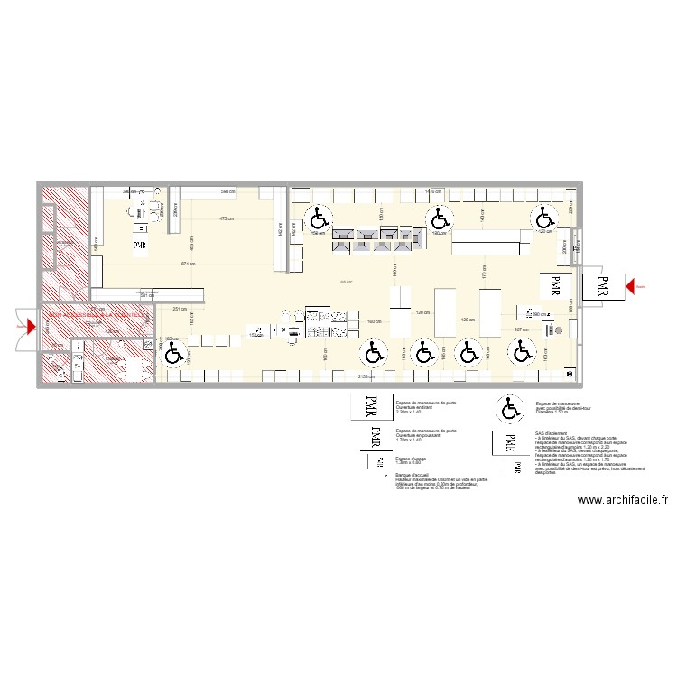 Plan 2D CDC Magasin BELONG Final - Norme Handicapée. Plan de 5 pièces et 272 m2