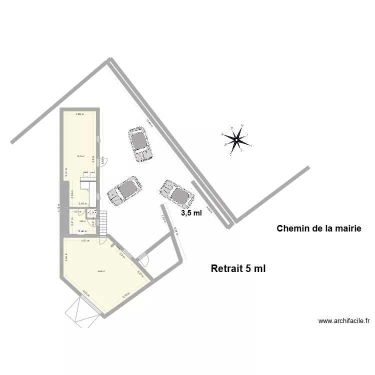 Zone de retournement chemin de la mairie. Plan de 