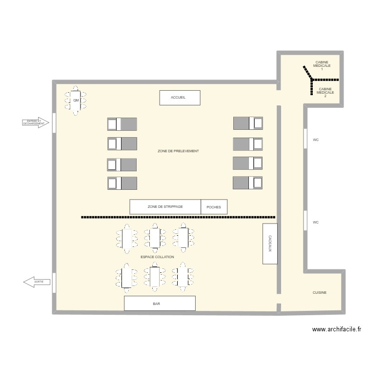 FONTAINE L'EVÊQUE - Ecole Bienfait. Plan de 1 pièce et 119 m2