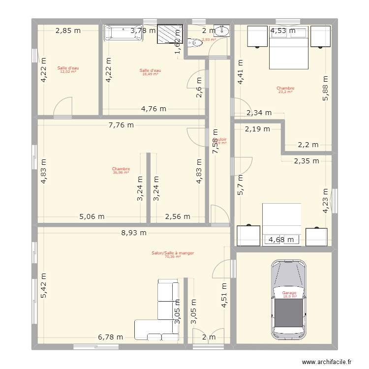 Isemo de kp. Plan de 8 pièces et 191 m2