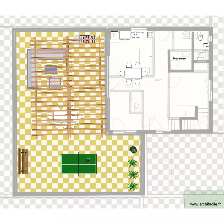 antirion 5 chambres rdc variante 1. Plan de 