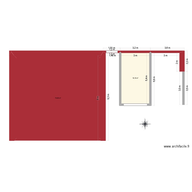plan de masse garage. Plan de 2 pièces et 90 m2