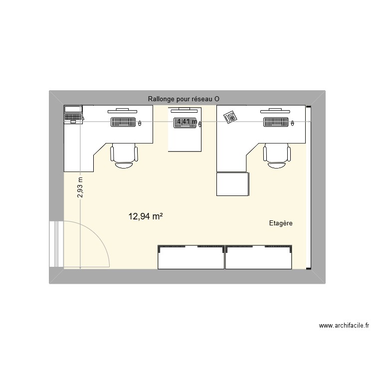 A24V3. Plan de 1 pièce et 13 m2