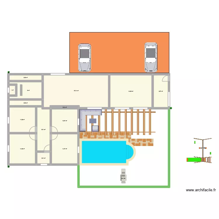 Proto maison. Plan de 14  et 149 m²