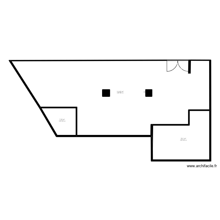 boucherie la fondu. Plan de 5  et 147 m²