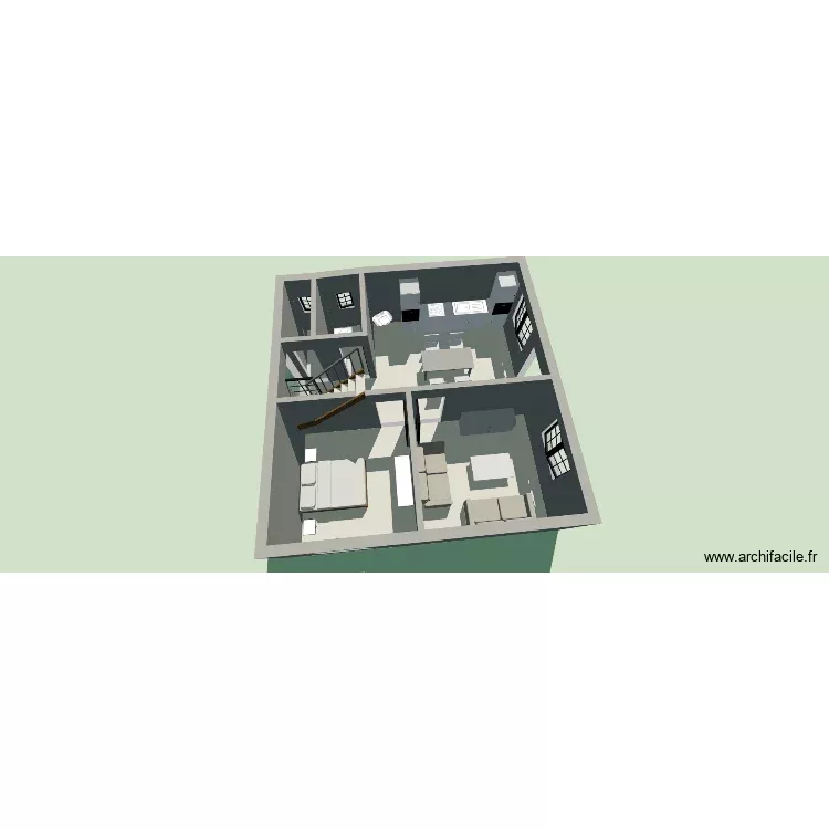 LV GUIHARD V2. Plan de 5 Pièces et 53 m²