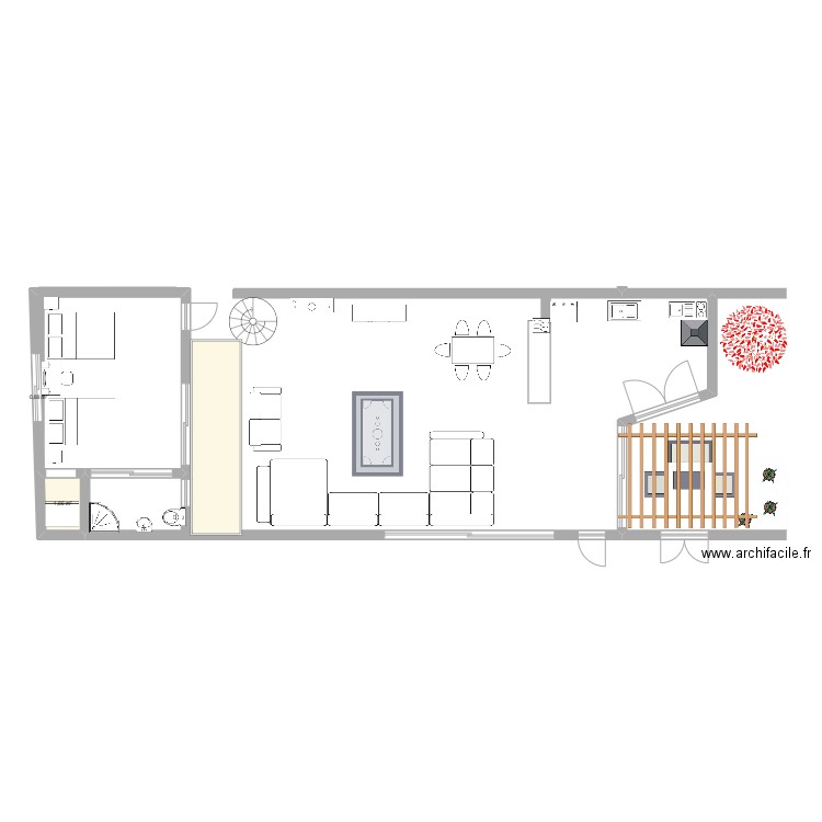 SAED Mezzanine RDC 2. Plan de 2 pièces et 3 m2