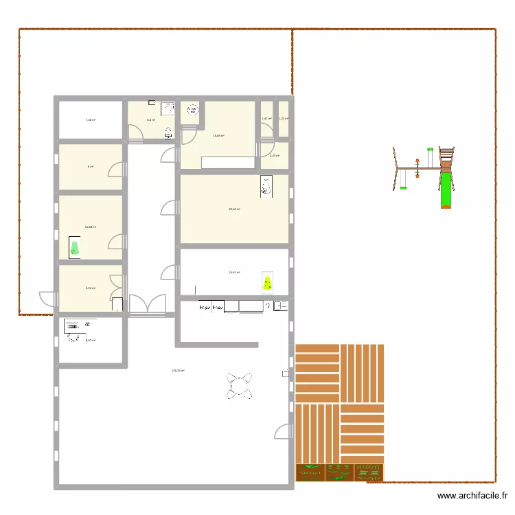 MAM. Plan de 13 pièces et 247 m²