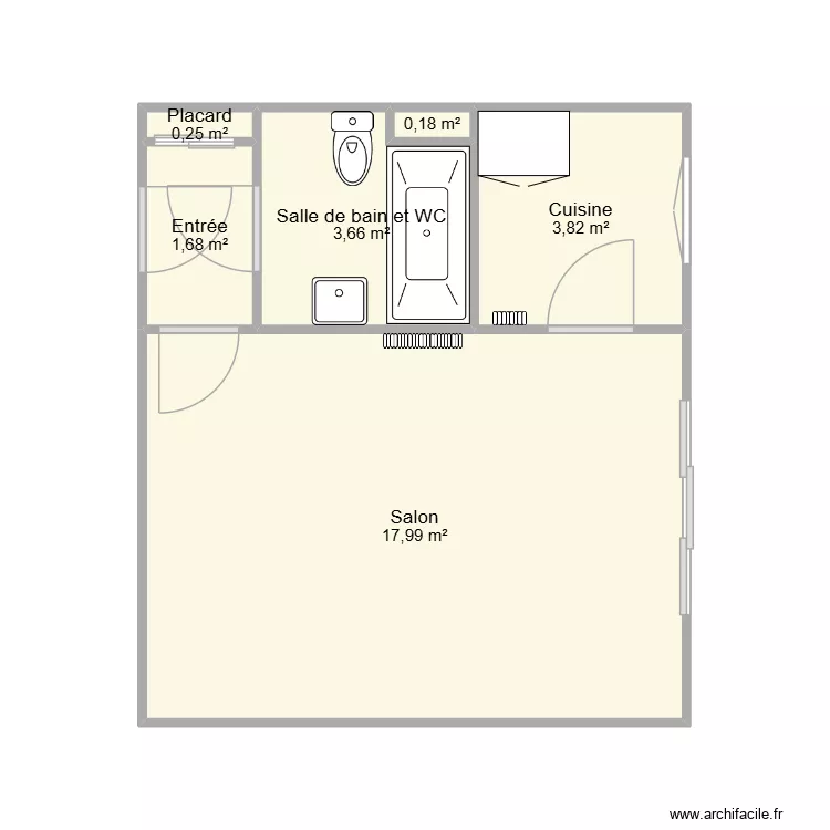 hector berlioz. Plan de 6  et 28 m²