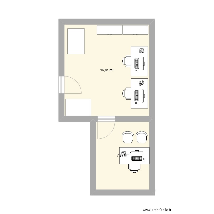 2226. Plan de 2 pièces et 25 m2