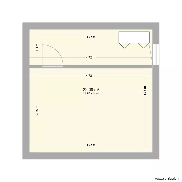 Essais. Plan de 1 et 22 m² Essais. Plan de 1 et 22 m²