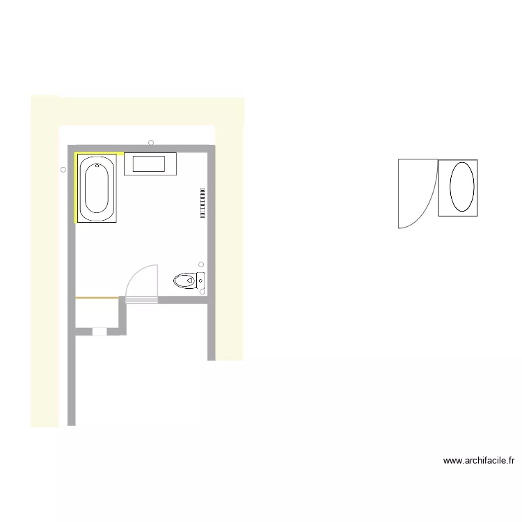Cotes salle de bain buanderie. Plan de 