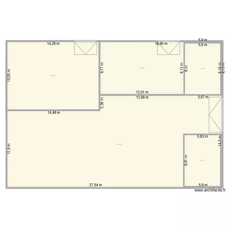 DEPOT - Plan RDC d&eacute;coup&eacute;. Plan de 5  et 791 m²